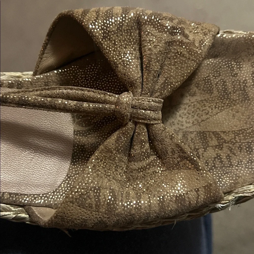 Stuart Weitzman Wishful suede espadrille wedge Nairobi patch bow lace up ankle - Picture 12 of 12